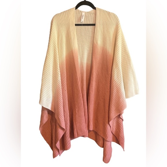 NWOT TORRID Ruana Knit Multi Color Dip Dye Sweater Wrap, Size OS - Picture 8 of 8